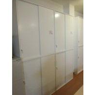 【未使用品】ライオン/引違い書庫 上下書庫セット/幅900mm(V940-10S)