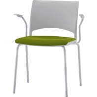 【激安】ライオン/ミーティングチェア（Epit）/4本脚タイプ（背ヌードタイプ・肘付）/幅580mm（No.1551）