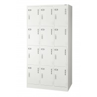 【激安】ライオン/スチールロッカー/収納タイプ・12人用/幅900mm（S-712-W）
