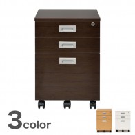 【激安】木製3段ワゴン／ロータイプ（RFCA2-3L）